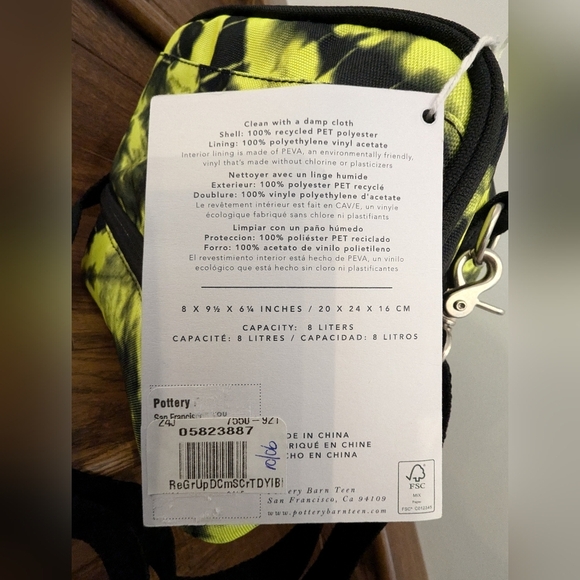 Pottery Barn Teen Lunch Kit Gear Up Santa Cruz Tie Dye dual compartment Bag New! - Picture 6 of 7